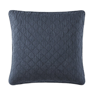 Hiend Accents Cotton Comfort Euro Sham - Luxurious 100% Cotton Gauze Decorative Pillow For Stylish Bedroom Decor Navy Face And Back, 100% Cotton,Fill, 70% Polyester,30% Cotton Fb2200es-os-na