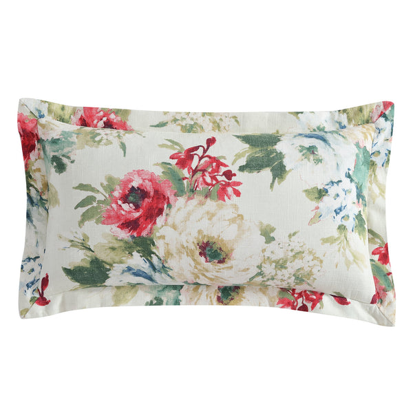 Hiend Accents Peony Washed Linen Kidney Pillow - Elegant Floral Design For Comfort And Stylish Home Décor Upgrade Blossom Shell, 70% Viscose,30% Linen,Fill, 100% Waterfowl Feathers Fb2212p1-os-bs
