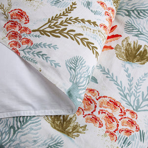 Hiend Accents Oceania Comforter Set - Experience Tropical Serenity With 3-piece Bedding For Ultimate Comfort Coral Comforter ,Face, 70% Viscose,30% Linen,Back, 100% Cotton,Fill, 100% Polyester. Pillow Sham ,70% Viscose,30% Linen. Fb2248-sk-co