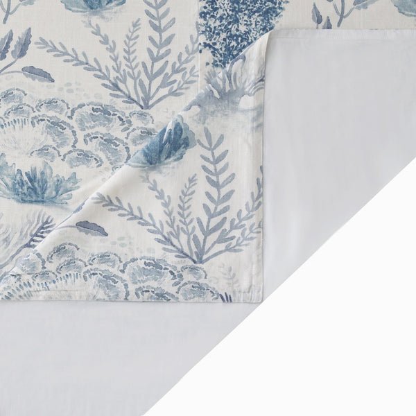 Hiend Accents Oceania Duvet Cover Set - 3 Piece Bedding Ensemble For A Serene And Tranquil Bedroom Retreat Blue Duvet Cover ,Face, 70% Viscose,30% Linen,Back, 100% Cotton. Pillow Sham ,70% Viscose,30% Linen . Fb2248ds-sq-bl