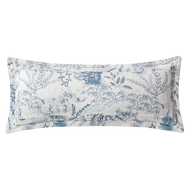Hiend Accents Oceania Lumbar Pillow - Elegant Supportive Accessory For Stylish Living Spaces And Home Decor Blue Shell, 70% Viscose,30% Linen,Fill, 100% Waterfowl Feathers Fb2248p7-os-bl