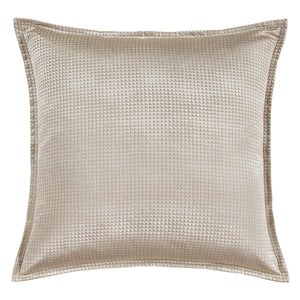 Hiend Accents Sydney Jacquard Euro Sham - Luxurious Silver & Gold Geometric Design For Elegant Bedroom Decor Champagne 100% Polyester Fb2310es-os-cn