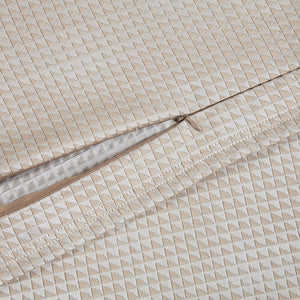 Hiend Accents Sydney Jacquard Euro Sham - Luxurious Silver & Gold Geometric Design For Elegant Bedroom Decor Champagne 100% Polyester Fb2310es-os-cn