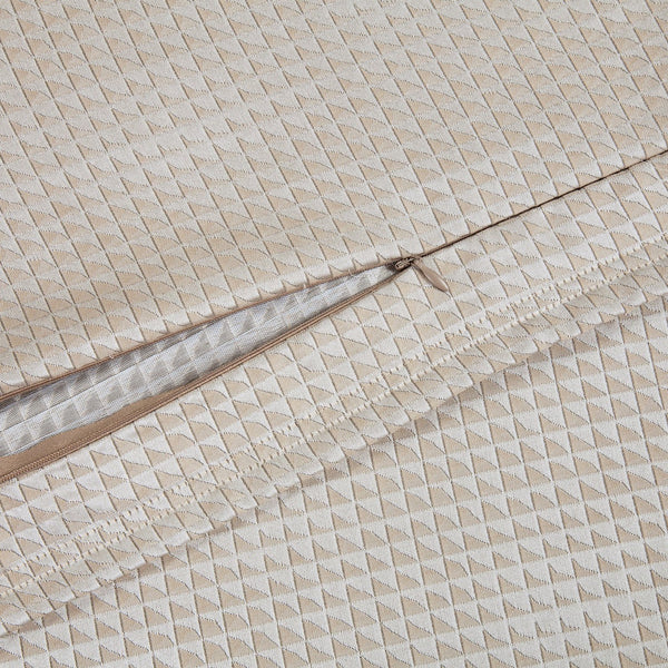 Hiend Accents Sydney Jacquard Comforter Set - Elegant 3-piece Design With Modern Triangle Pattern For Luxury Decor Champagne Comforter ,Face, 100% Polyester,Back, 100% Cotton,Fill, 100% Polyester. Pillow Sham ,100% Polyester. Fb2310-sk-cn