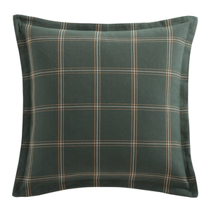 Hiend Accents Windowpane Plaid Euro Sham - Timeless Elegance For Modern Decor, Soft Yarn-dyed Fabric Accent Piece Hunter Green 65% Polyester,35% Cotton Fb2317es-os-hg