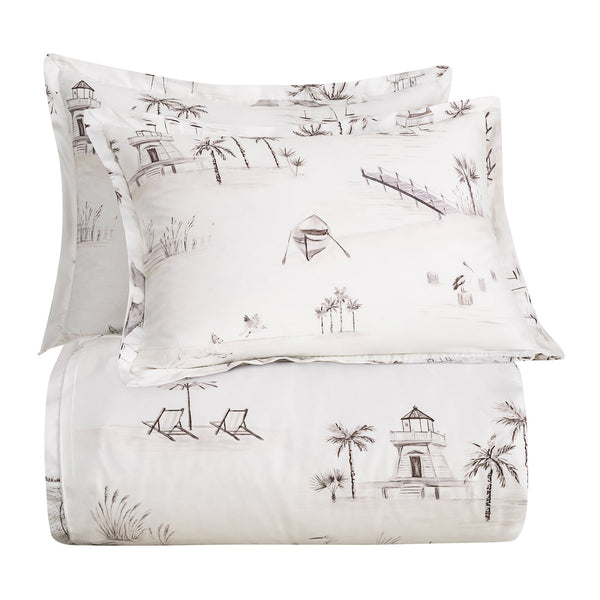 Hiend Accents Seaside Duvet Cover Set – Luxurious Lyocell With Elegant Watercolor Design For A Serene Bedroom Retreat Taupe Duvet Cover ,Face And Back, 100% Lyocell. Pillow Sham ,100% Lyocell. Fb2330ds-sk-tp