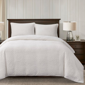 Hiend Accents Verona Matelassé Comforter Set - 3-piece Luxury Bedding For A Serene And Elegant Bedroom Retreat Vintage White Comforter ,Face And Back, 100% Cotton,Fill, 100% Polyester. Pillow Sham, 100% Cotton. Fb2357-sq-vw