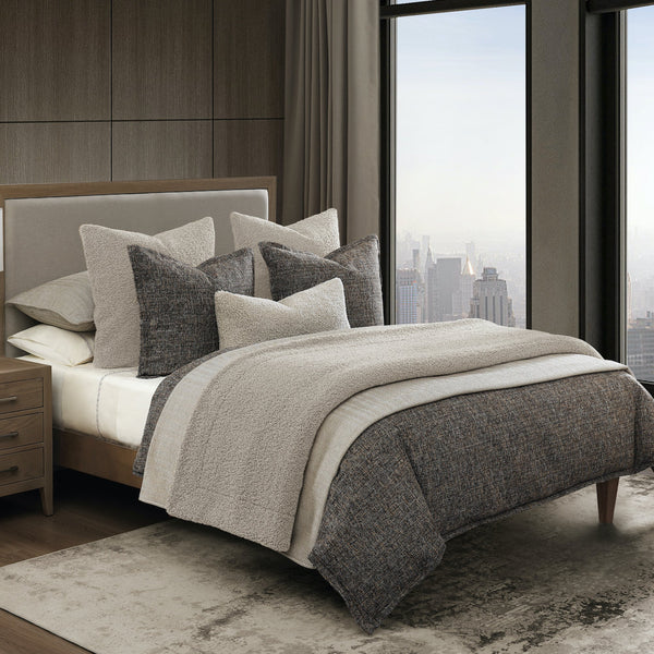 Hiend Accents Tweed Comforter Set - Elevate Your Bedroom With Timeless Elegance And Cozy Sophistication In Style Brown Comforter ,Face, 100% Polyester,Back, 100% Cotton,Fill, 100% Polyester. Pillow Sham ,100% Polyester. Fb2408-sq-br