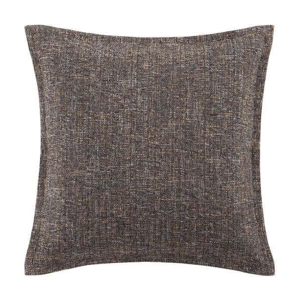 Hiend Accents Tweed Euro Sham - Elegant Gold And Brown Pillow For Chic Home Decor, Classic Style And Quality Craftsmanship Brown 100% Polyester Fb2408es-os-br