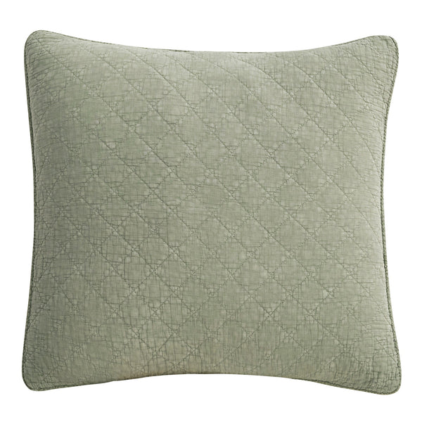 Hiend Accents Stonewashed Cotton Gauze Euro Sham - Luxuriously Soft, Unique Design For Stylish Home Decor Elegance Celadon Face And Back, 100% Cotton,Fill, 100% Polyester Fb3200es-os-ce