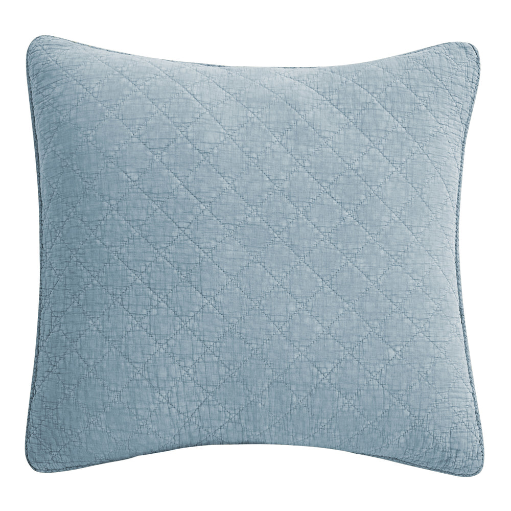 Hiend Accents Stonewashed Cotton Gauze Euro Sham - Luxuriously Soft, Unique Design For Stylish Home Decor Elegance Mineral Blue Face And Back, 100% Cotton,Fill, 100% Polyester Fb3200es-os-ml
