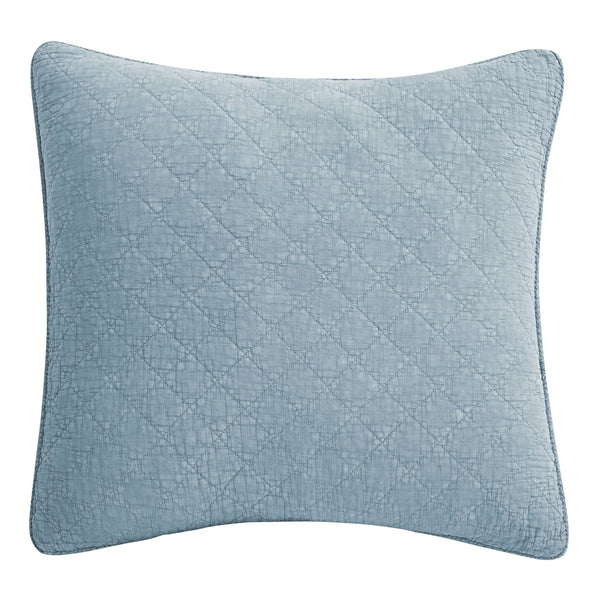 Hiend Accents Stonewashed Cotton Gauze Euro Sham - Luxuriously Soft, Unique Design For Stylish Home Decor Elegance Mineral Blue Face And Back, 100% Cotton,Fill, 100% Polyester Fb3200es-os-ml