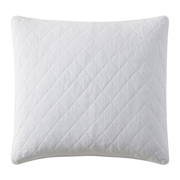 Hiend Accents Stonewashed Cotton Gauze Euro Sham - Luxuriously Soft, Unique Design For Stylish Home Decor Elegance Vintage White Face And Back, 100% Cotton,Fill, 100% Polyester Fb3200es-os-vw