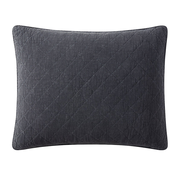 Hiend Accents Stonewashed Cotton Gauze Pillow Sham - Luxurious Softness, Unique Style, And Cozy Comfort For Any Room Charcoal Face And Back, 100% Cotton,Fill, 100% Polyester Fb3200ps-ss-cl