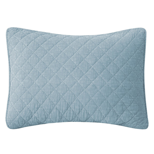 Hiend Accents Stonewashed Cotton Gauze Pillow Sham - Luxurious Softness, Unique Style, And Cozy Comfort For Any Room Mineral Blue Face And Back, 100% Cotton,Fill, 100% Polyester Fb3200ps-ss-ml