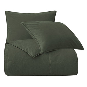 Hiend Accents Stonewashed Cotton Canvas Duvet Cover Set - Luxurious 3-piece Bedding For Timeless Style & Comfort Duffle Bag 100% Cotton Fb3400ds-sq-df