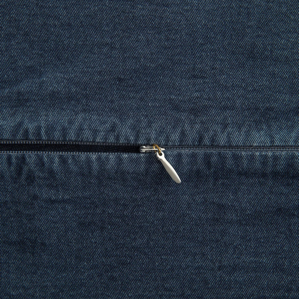 Hiend Accents Stonewashed Cotton Canvas Duvet Cover Set - Luxurious 3-piece Bedding For Timeless Style & Comfort Denim 100% Cotton Fb3400ds-sq-dn