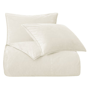 Hiend Accents Stonewashed Cotton Canvas Duvet Cover Set - Luxurious 3-piece Bedding For Timeless Style & Comfort Natural 100% Cotton Fb3400ds-sk-nt