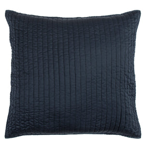 Hiend Accents Satin Channel Quilted Euro Sham - Luxurious Comfort And Modern Sophistication For Your Bedroom Decor Blue 100% Polyester Fb3500es-os-bl