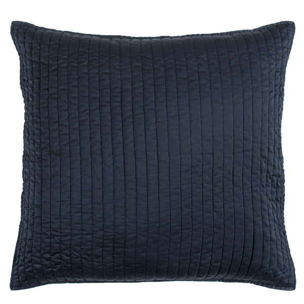 Hiend Accents Satin Channel Quilted Euro Sham - Luxurious Comfort And Modern Sophistication For Your Bedroom Decor Blue 100% Polyester Fb3500es-os-bl