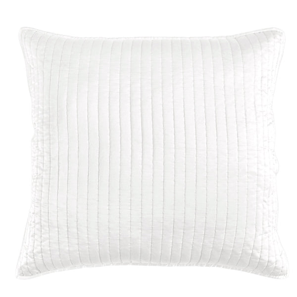 Hiend Accents Satin Channel Quilted Euro Sham - Luxurious Comfort And Modern Sophistication For Your Bedroom Decor White 100% Polyester Fb3500es-os-wh