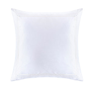 Hiend Accents Border Embroidery Euro Sham - Luxurious 350-thread Count Cotton For A Serene Bedroom Sanctuary White 100% Cotton Fb3521es-os-wh