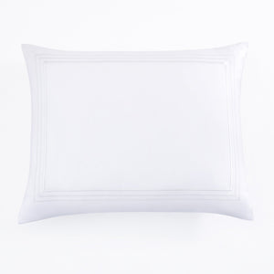 Hiend Accents Border Embroidery Pillow Shams - Elevate Your Bedroom With Luxurious 350-thread Count Sateen Fabric White 100% Cotton Fb3521ps-ss-wh