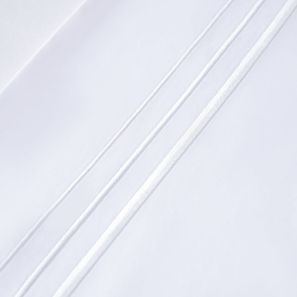 Hiend Accents Border Embroidery Pillow Shams - Elevate Your Bedroom With Luxurious 350-thread Count Sateen Fabric White 100% Cotton Fb3521ps-ss-wh