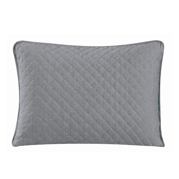Hiend Accents Anna Diamond Quilted Pillow Sham Set - Elegant Touch For Timeless Bedroom Style And Comfort Gray 80% Polyester,20% Cotton Fb3600ps-ks-gy