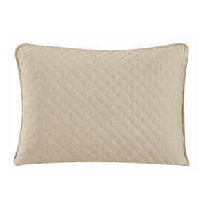 Hiend Accents Anna Diamond Quilted Pillow Sham Set - Elegant Touch For Timeless Bedroom Style And Comfort Light Tan 80% Polyester,20% Cotton Fb3600ps-ks-lt