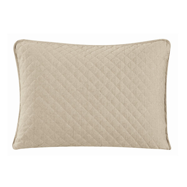 Hiend Accents Anna Diamond Quilted Pillow Sham Set - Elegant Touch For Timeless Bedroom Style And Comfort Light Tan 80% Polyester,20% Cotton Fb3600ps-ks-lt