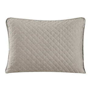 Hiend Accents Anna Diamond Quilted Pillow Sham Set - Elegant Touch For Timeless Bedroom Style And Comfort Taupe 80% Polyester,20% Cotton Fb3600ps-ss-tp