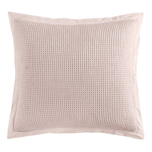 Hiend Accents Stonewashed Cotton Waffle Weave Euro Sham - Cozy Texture, Elegant Design For Serene Bedroom Retreat Blush 100% Cotton Fb3800es-os-bh