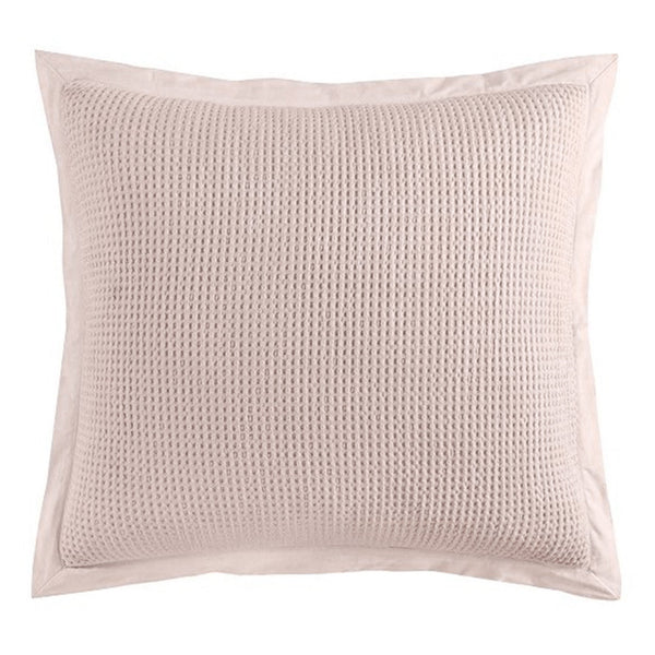 Hiend Accents Stonewashed Cotton Waffle Weave Euro Sham - Cozy Texture, Elegant Design For Serene Bedroom Retreat Blush 100% Cotton Fb3800es-os-bh