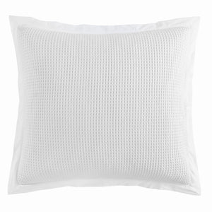 Hiend Accents Stonewashed Cotton Waffle Weave Euro Sham - Cozy Texture, Elegant Design For Serene Bedroom Retreat White 100% Cotton Fb3800es-os-wh