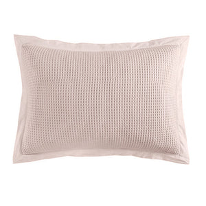 Hiend Accents Stonewashed Cotton Waffle Weave Pillow Sham Set - Elevate Your Bedroom With Chic Comfort And Style Blush 100% Cotton Fb3800ps-ks-bh