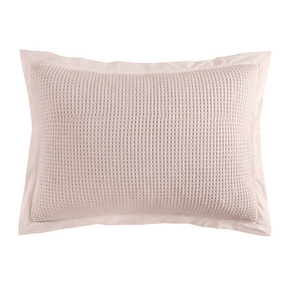 Hiend Accents Stonewashed Cotton Waffle Weave Pillow Sham Set - Elevate Your Bedroom With Chic Comfort And Style Blush 100% Cotton Fb3800ps-ss-bh