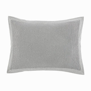 Hiend Accents Stonewashed Cotton Waffle Weave Pillow Sham Set - Elevate Your Bedroom With Chic Comfort And Style Gray 100% Cotton Fb3800ps-ss-gy