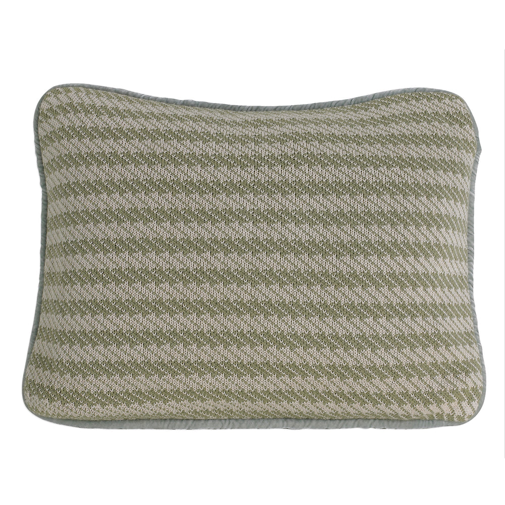 Hiend Accents Knitted Pillow – Luxurious Herringbone Fabric With Elegant Velvet Backing For Chic Home Decor Green 100% Polyester Fb3801p3