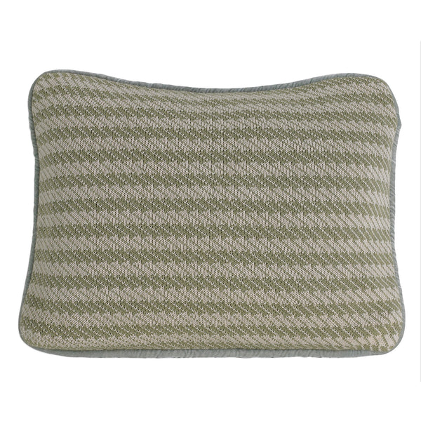 Hiend Accents Knitted Pillow – Luxurious Herringbone Fabric With Elegant Velvet Backing For Chic Home Decor Green 100% Polyester Fb3801p3