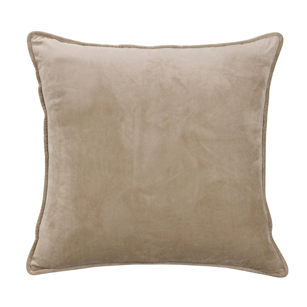 Hiend Accents Fairfield Luxurious Velvet Euro Sham - Elevate Your Bedroom Decor With Sophisticated Comfort Taupe 100% Polyester Fb3900e1