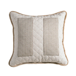 Hiend Accents Fairfield Herringbone Pocket Throw Pillow - Elevate Your Decor With Sophisticated Rustic Elegance Cream,Tan Shell, 80% Polyester,10% Cotton,10% Linen,Fill, 100% Waterfowl Feathers Fb3900p1