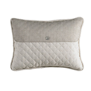Hiend Accents Fairfield Decorative Pillow - Rustic Charm With Modern Elegance, Herringbone & Quilted Design Cream Shell, 80% Polyester,10% Cotton,10% Linen,Fill, 100% Waterfowl Feathers Fb3900p3