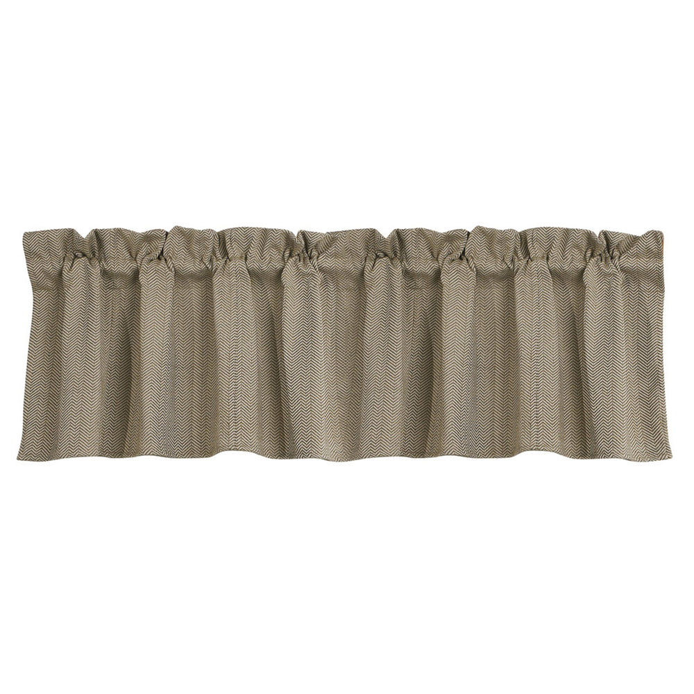 Hiend Accents Fairfield Herringbone Kitchen Valance - Elevate Your Home Décor With Rustic Elegance And Charm Cream 100% Polyester Fb3900vl