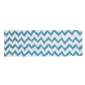Hiend Accents Catalina Bed Runner - Vibrant Aqua Chevron Design With Matelassé Texture For Chic Bedroom Style Multi 50% Polyester,50% Cotton Fb3930br-sq-oc