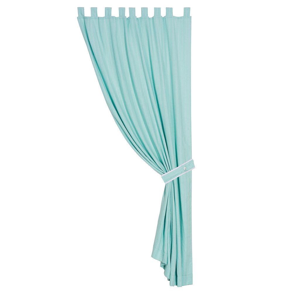 Hiend Accents Catalina Curtain - Vibrant Aqua Chevron Design With Matelassé Texture For A Chic Home Makeover Multi 50% Polyester,50% Cotton Fb3930c