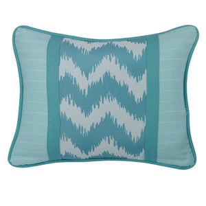 Hiend Accents Chevron Accent Pillow: Modern Aqua And White Design With Stripes For Chic Home Décor Enhancement Multi 50% Polyester,50% Cotton Fb3930p3