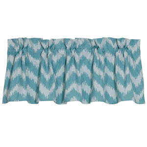 Hiend Accents Catalina Blue & White Chevron Valance - Stylish Window Treatment For A Chic Coastal Home Décor Multi 50% Polyester,50% Cotton Fb3930vl