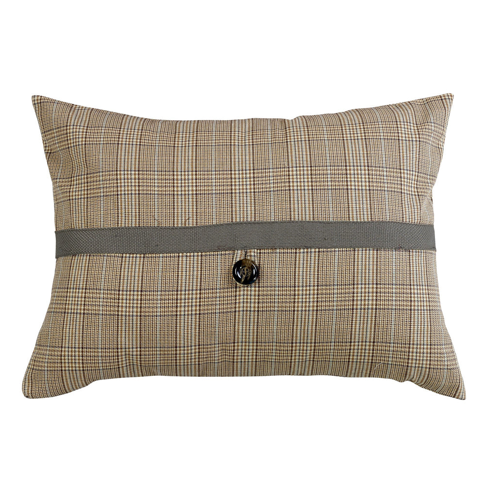 Hiend Accents Piedmont Plaid Throw Pillow - Timeless Comfort And Elegance For Your Living Space Decor Upgrade Tan Shell, 35% Cotton,65% Polyester. Filling, 100% Polyester Fb3950p3