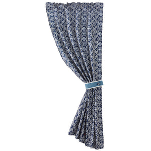 Hiend Accents Alhambra Print Curtain – Elegant Indigo And Blue Design For A Cozy, Sophisticated Home Decor Touch Multi 100% Polyester Fb3970c